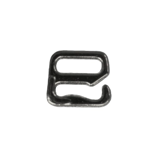 Háček kovový, průvlek 10 mm, stříbrný lesklý