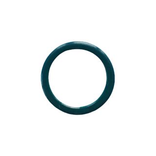 Kroužek kovový, průvlek 14 mm, petrol (tm. zelená)